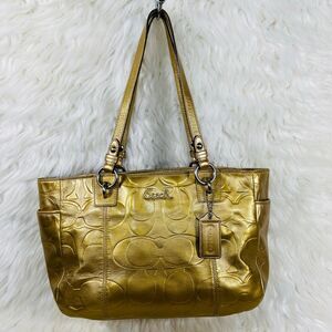 Coach East West Gallery tote bag Metallic Gold Embossed
